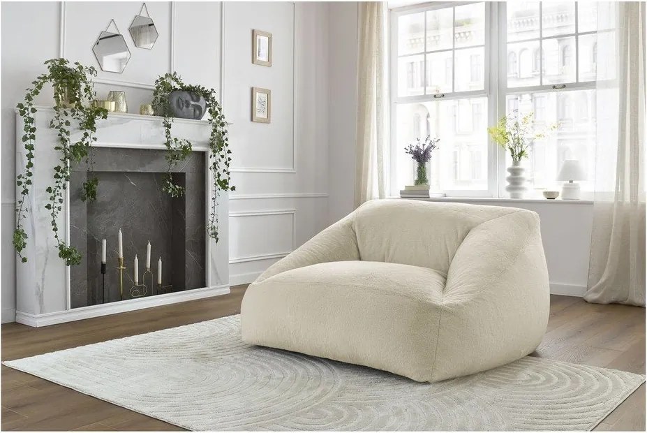 Krémszínű műszőrme babzsákfotel Lilibet – Bobochic Paris