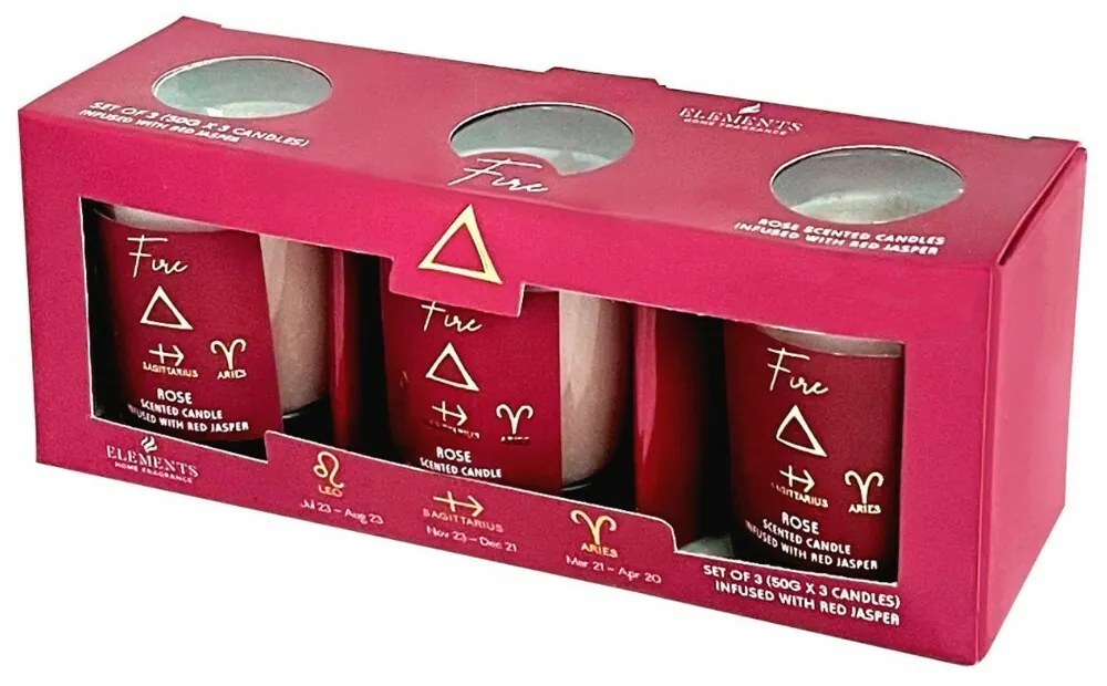 Arome Elements illatgyertya szett 3 db Tűz