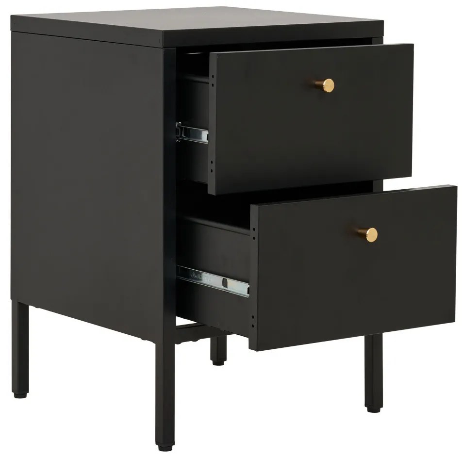 Dalby fiókos szekrény, 2 fiók, acél, fekete 40x40x59,5 cm