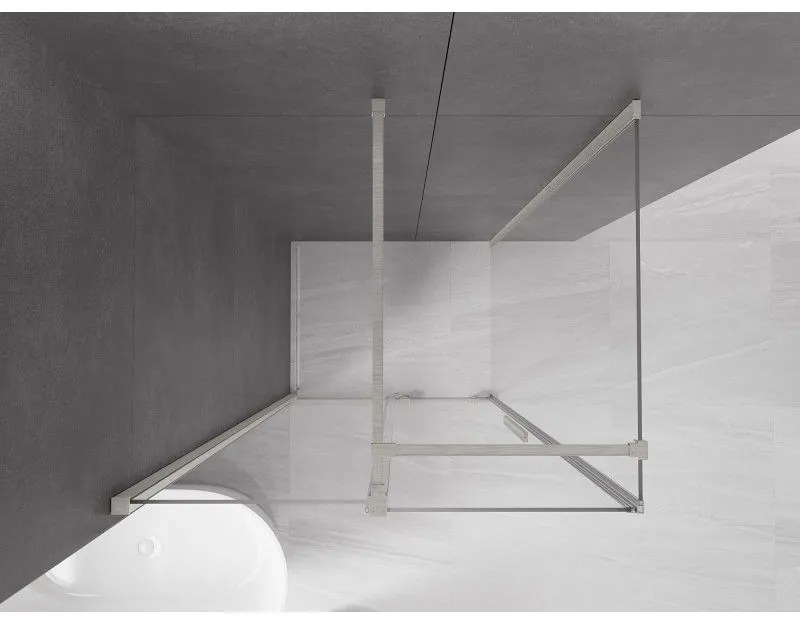 Mexen Velar, zuhanykabin tolóajtóval 120 x 85 cm, 8 mm átlátszó üveg, csiszolt acél, 871-120-085-01-97