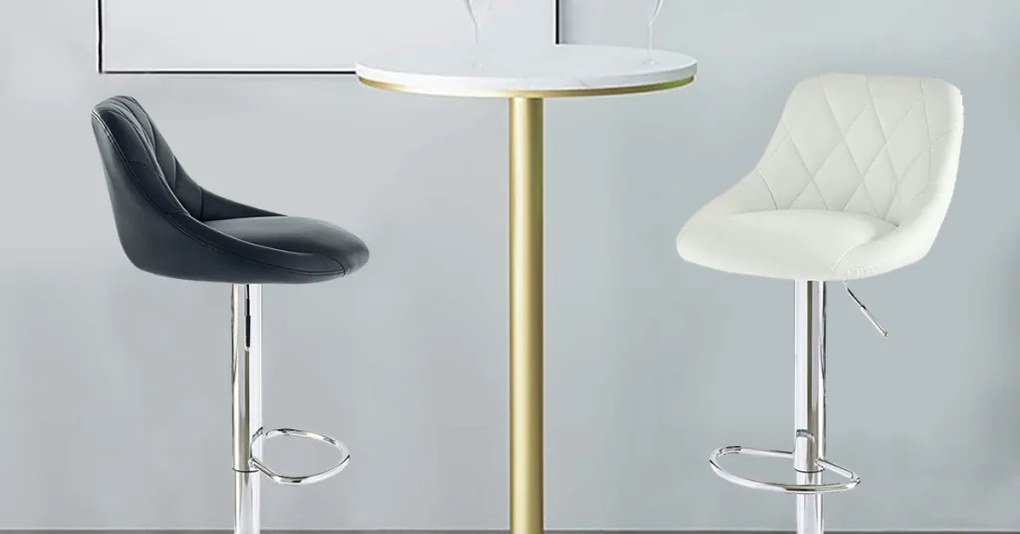 2 db háttámlás bárszék, 2 színben-fehér