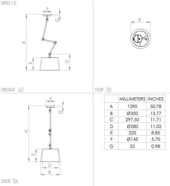 Eglo 390112 - Csillár rúdon PISTUNIO 1xE27/40W/230V fekete