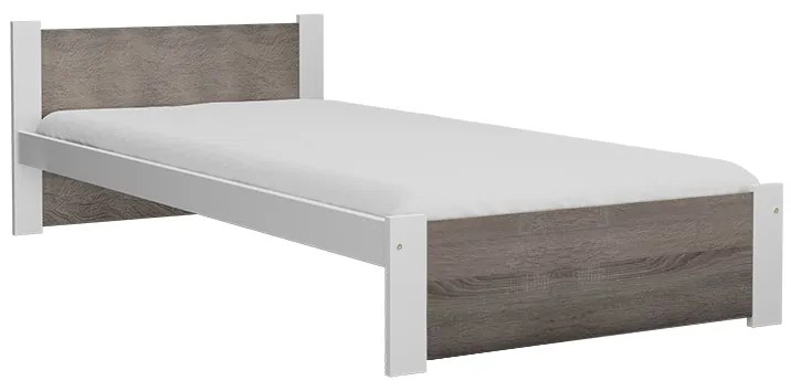 IKAROS ágy 90 x 200 cm, fehér/trüffel tölgy Ágyrács: Ágyrács nélkül, Matrac: Sommera 18 cm matrac