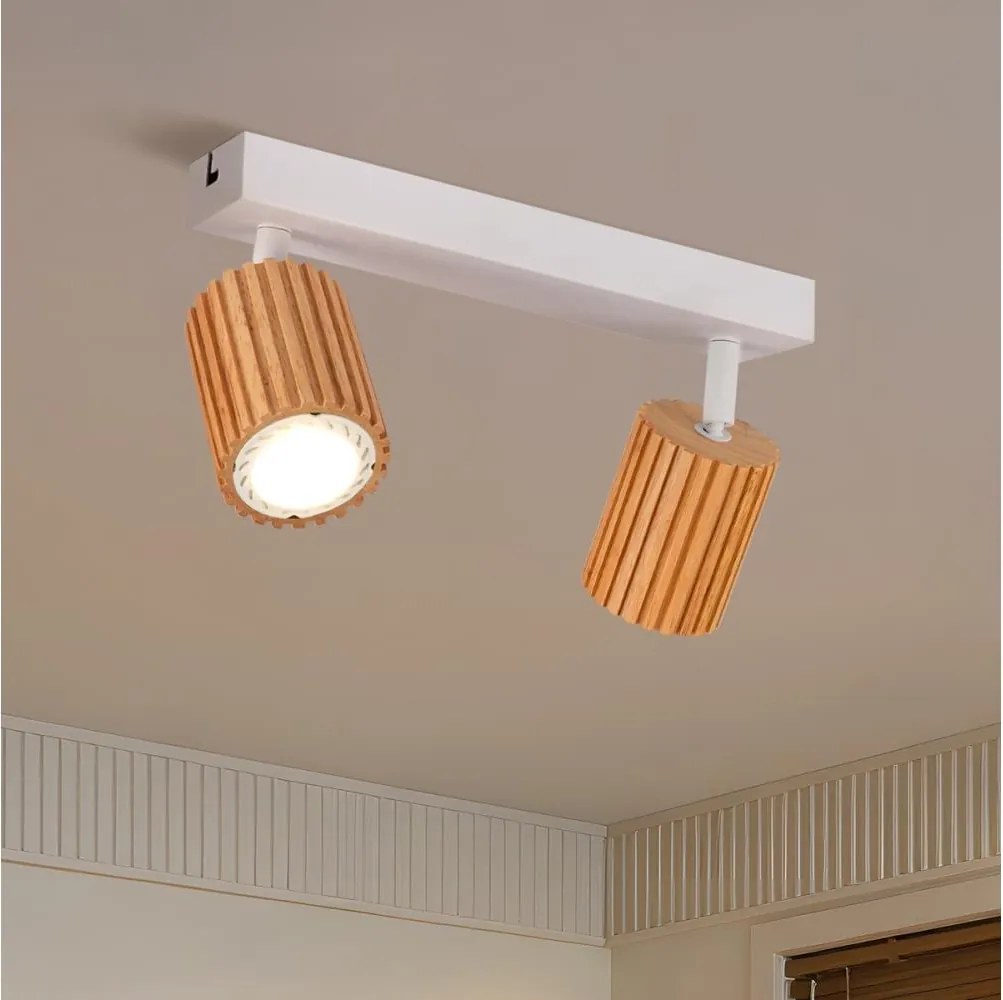 Brilagi - MODERN WOOD spotlámpa 2xGU10/8W/230V fa/fehér