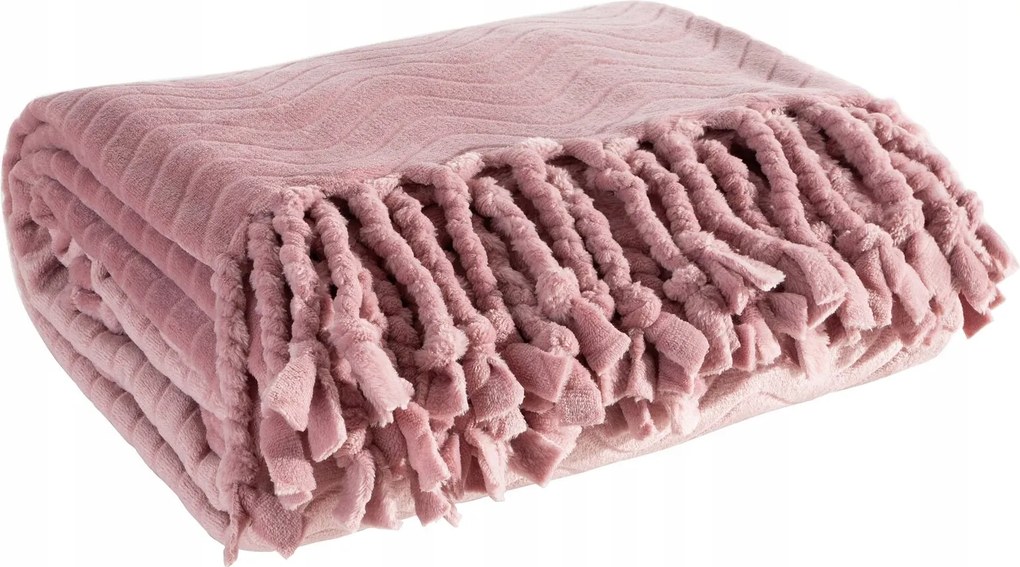 Emma takaró 150x200 cm púder rojtos pléd ágytakaró kanapé puha