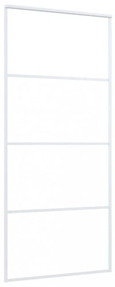 fehér ESG üveg és alumínium tolóajtó 90x205 cm