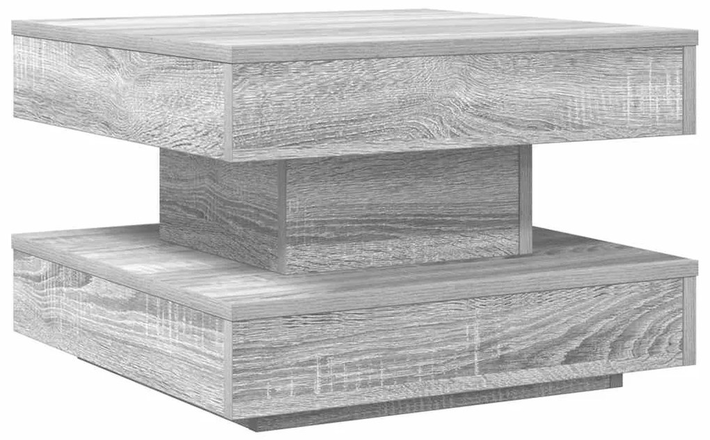 szürke sonoma dohányzóasztal 360 fokban forgatható 50x50x34,5cm