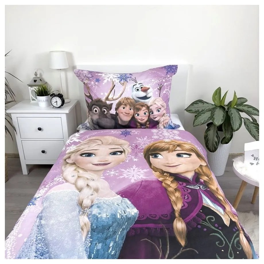 Egyszemélyes pamut gyerek ágyneműhuzat 140x200 cm Frozen – Jerry Fabrics