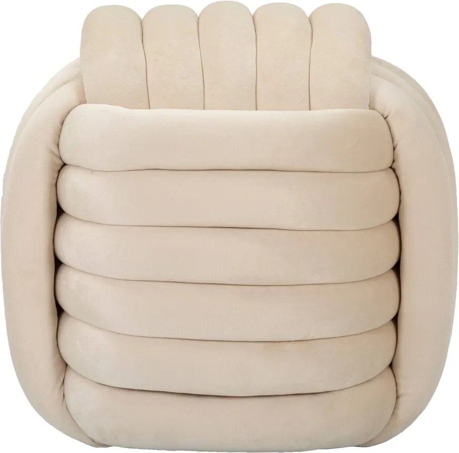 Krémszínű bársony puff Softy – Mauro Ferretti