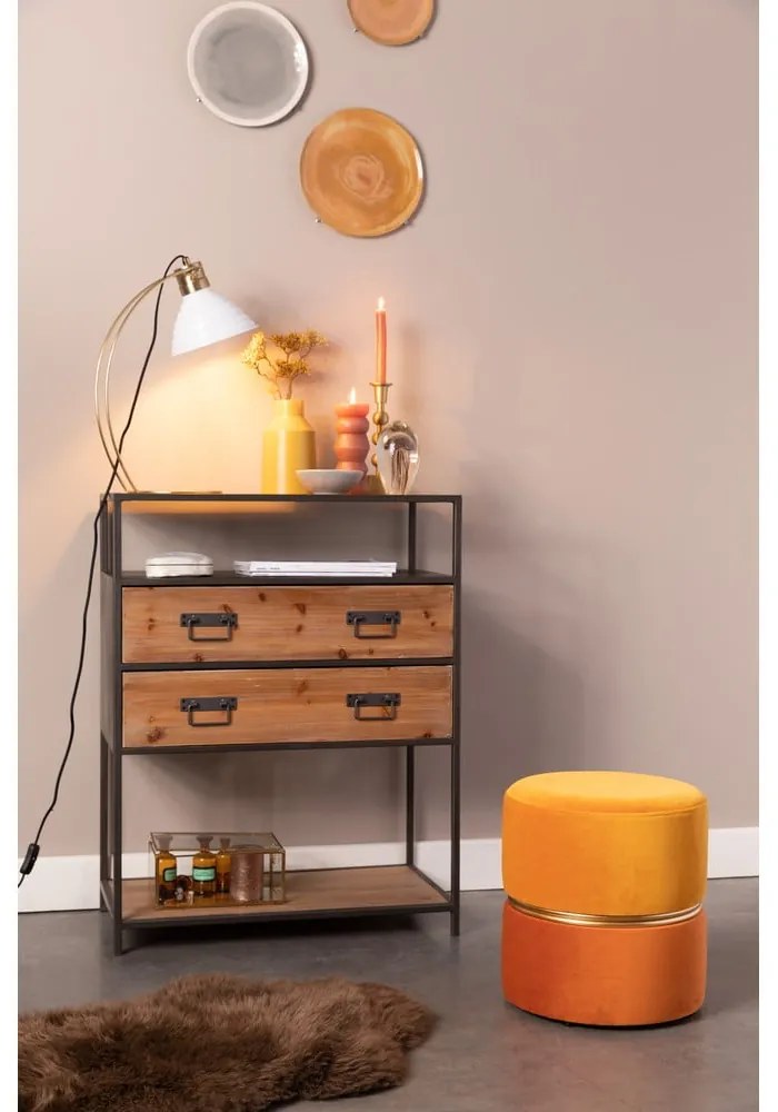 Narancssárga bársony puff Bubbly – White Label