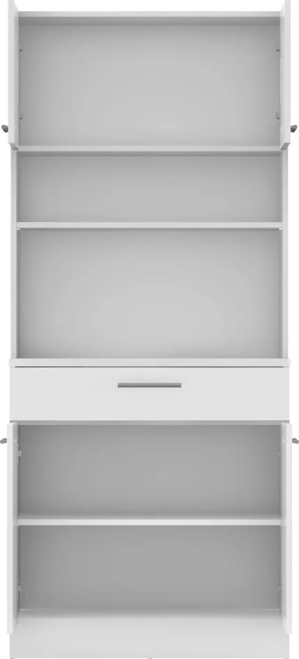 Négyajtós szekrény, fehér, DOMIS NEW