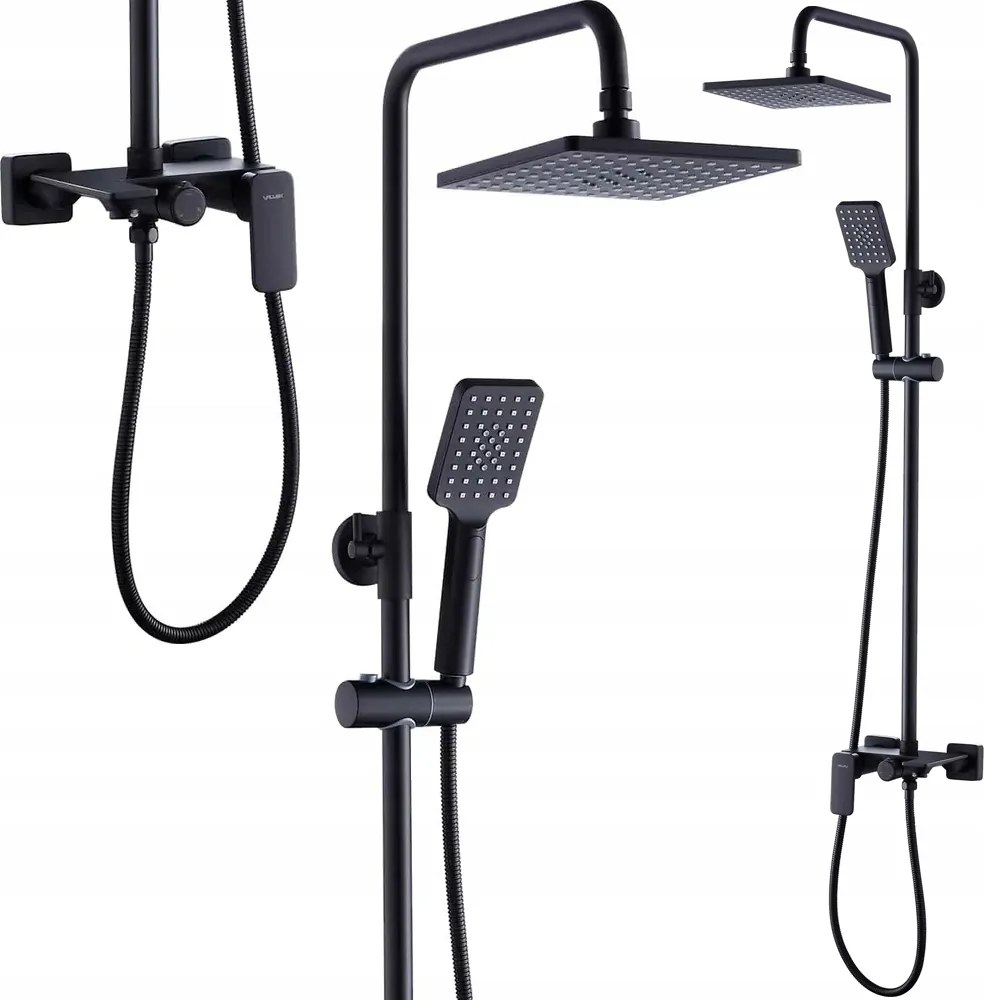 Falra Szerelhető Zuhanyszett Loft Kádkifolyóval Valvex Black