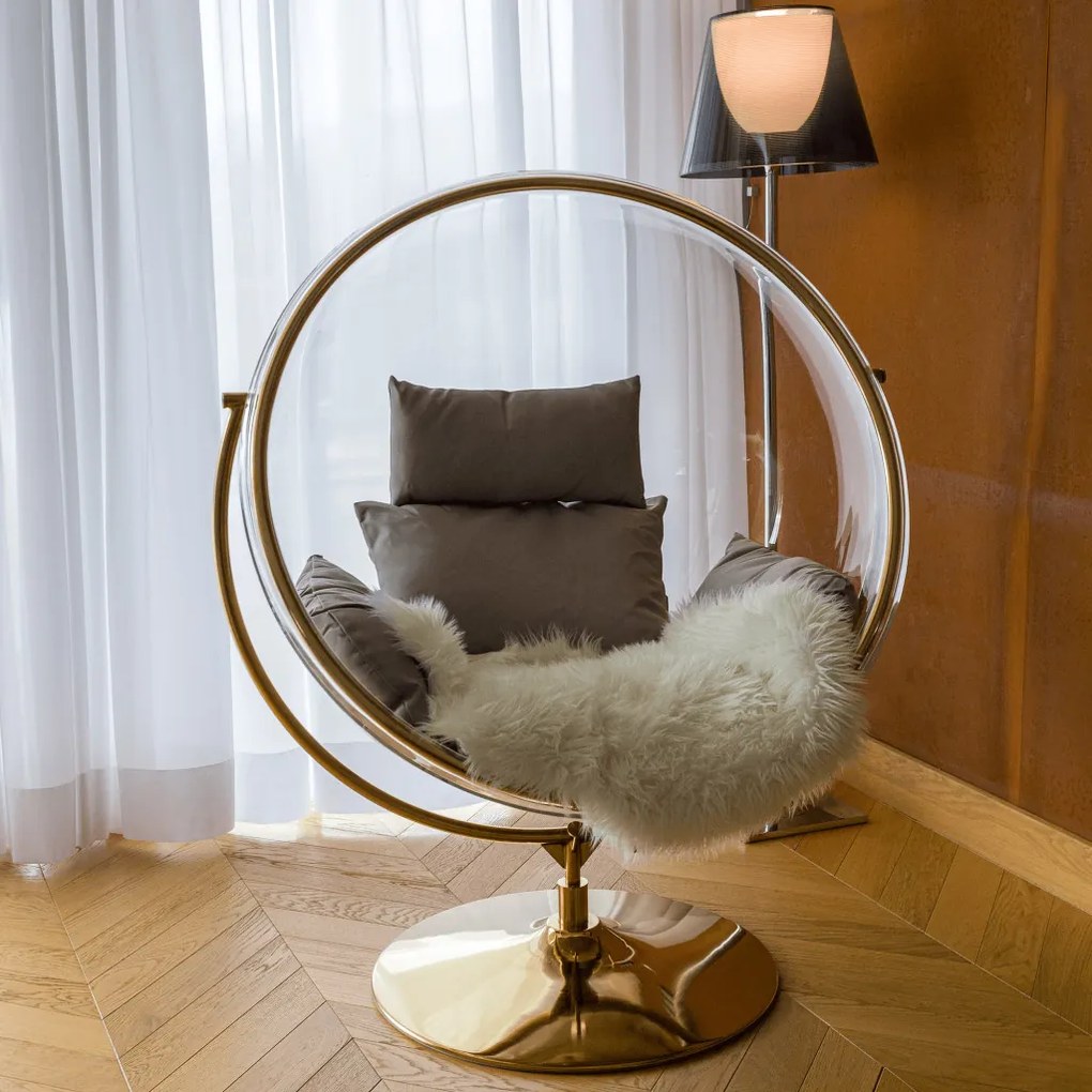 Bubble arany-szürke függőfotel állvánnyal