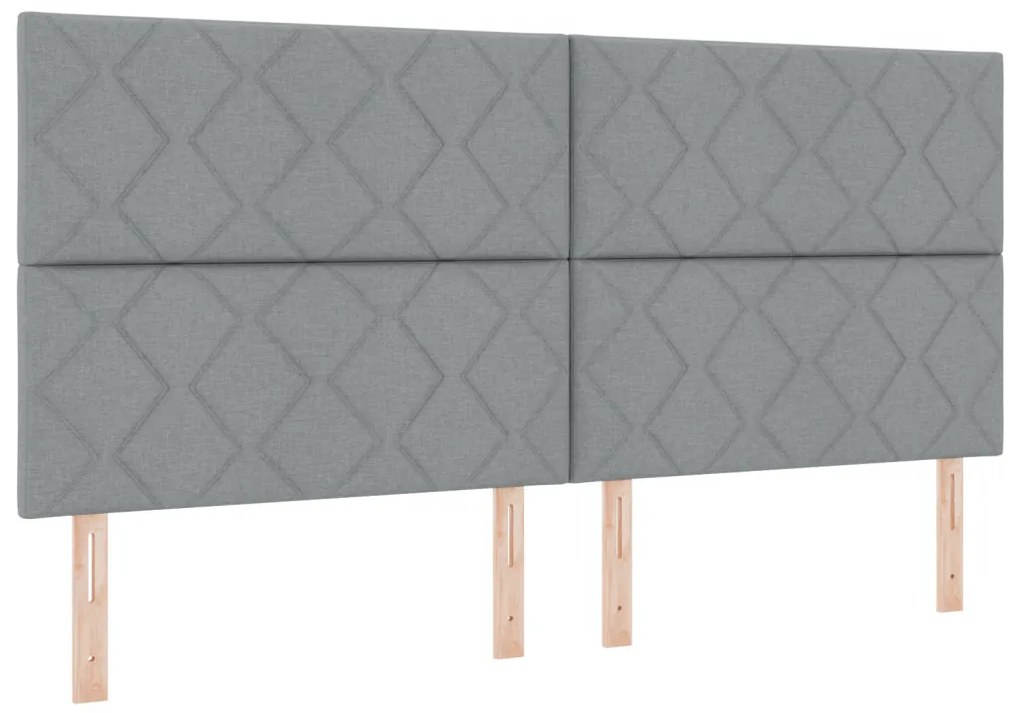 Világosszürke Szövet Ágykeret 200x200 cm