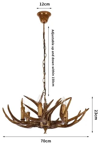 Brilagi - Láncos csillár DEER 6xE14/10W/230V átm. 70 cm