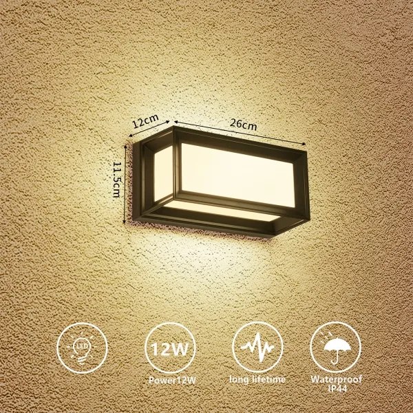 Brilagi - LED kültéri fali lámpatest PARKER LED/12W/230V 3000/4500/6000K fekete IP44