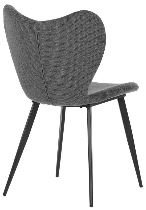 Scaun modern din țesătură de culoare gri cu picioare metalice negre. DCL-1031