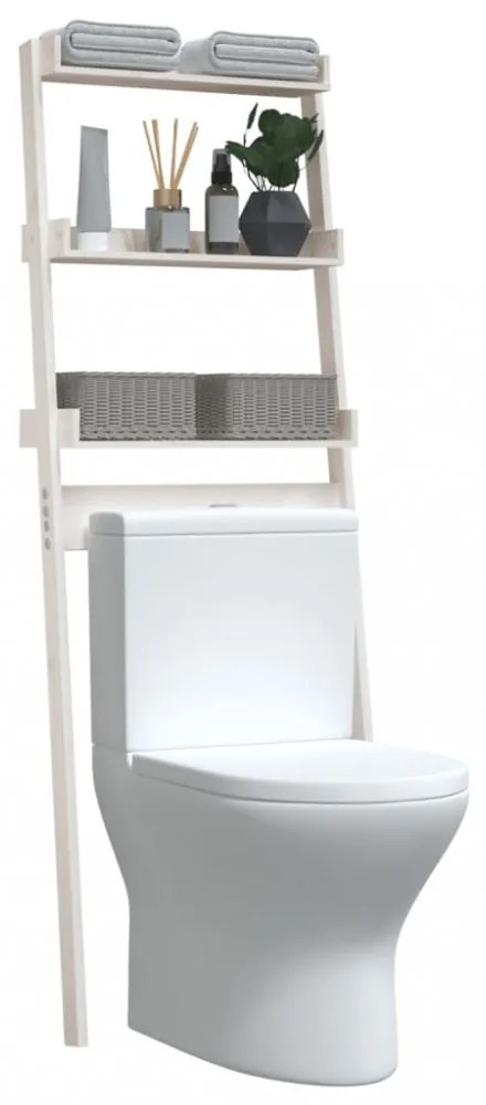 fehér tömör fenyőfa fürdőszoba állvány 63,5x32x179 cm