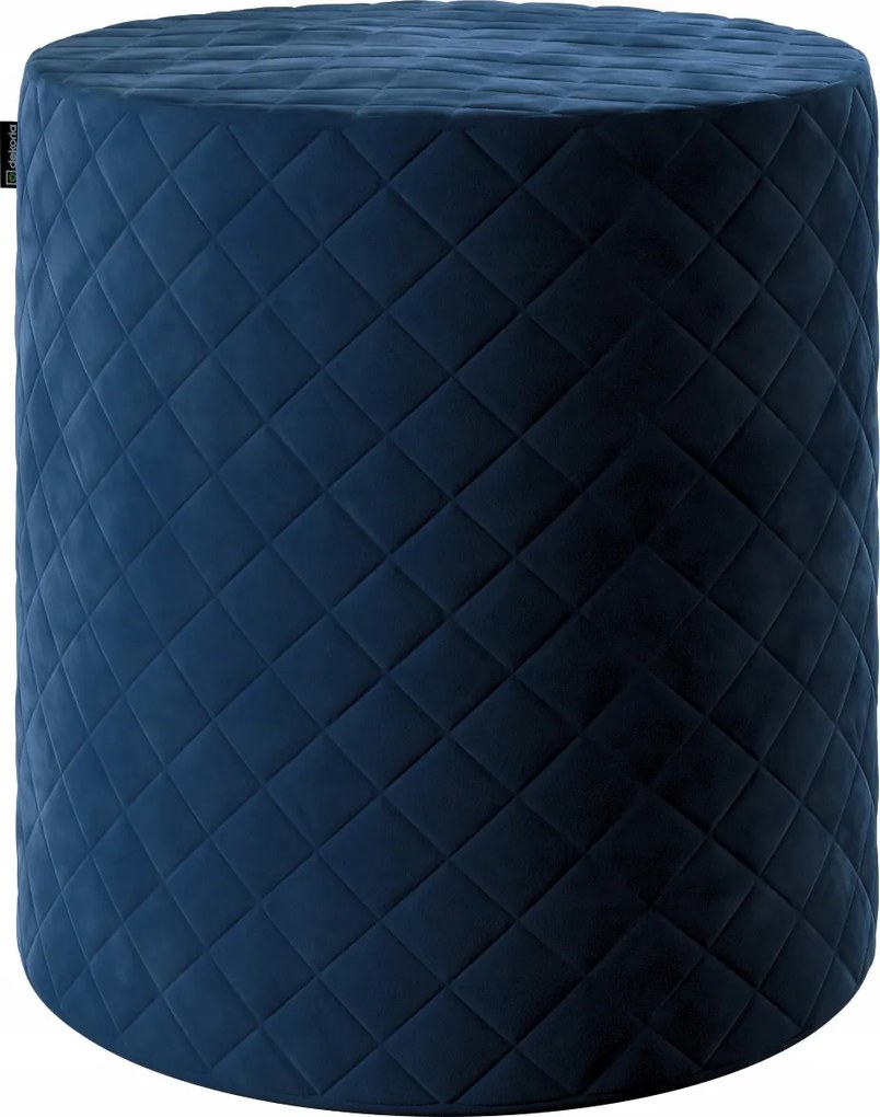Dekoria Barrel puff steppelt sötétkék velúr
