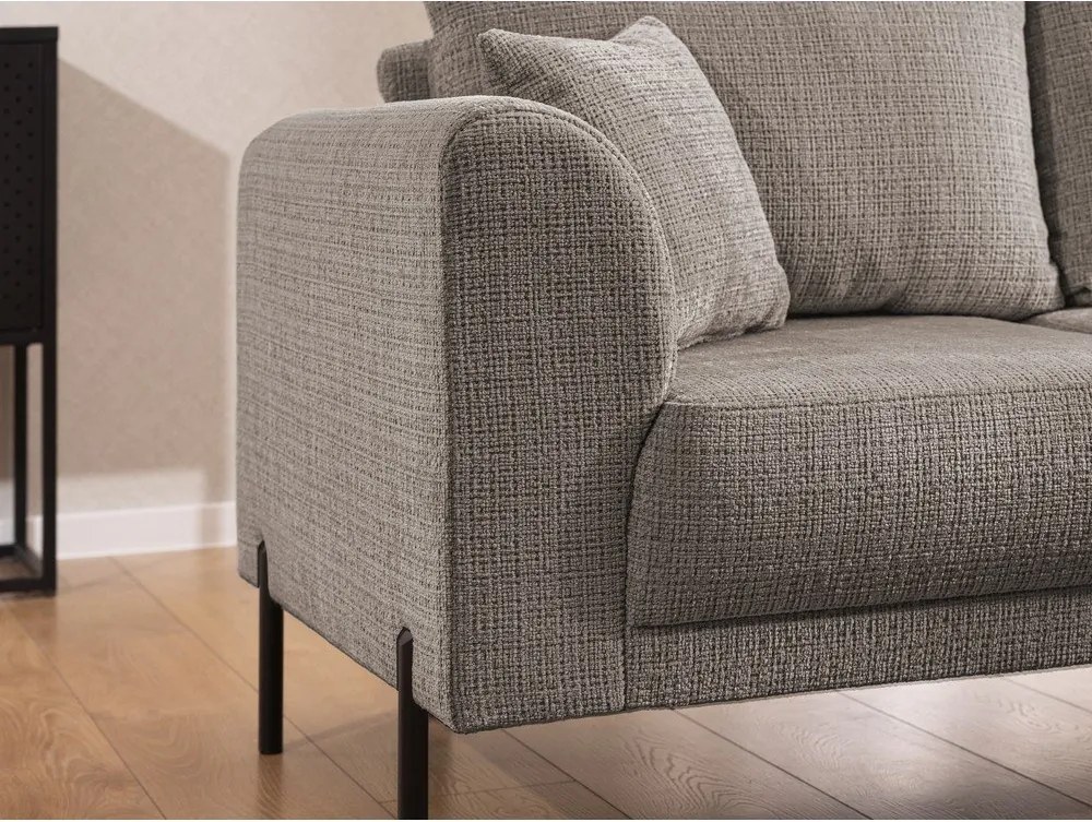 Szürkésbarna zsenília sarokkanapé (jobb oldali-L alakú) Mauris – Ropez