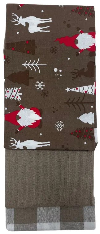 Konyharuhák karácsonyi Christmas barna 45x70cm 3 db TiaHome