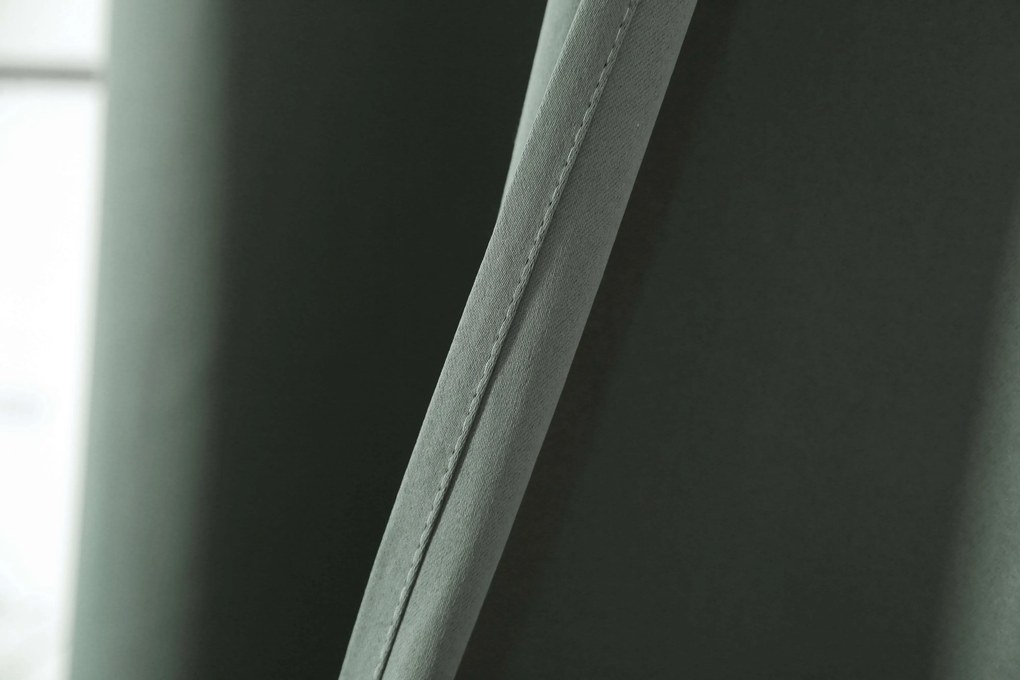 Oxbridge zöldesszürke függöny 140x250 cm Felfüggesztés: Hullámos sínszalag