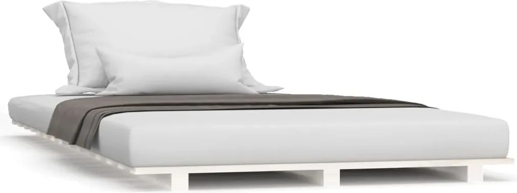 vidaXL fehér tömör fenyőfa ágykeret 100 x 200 cm