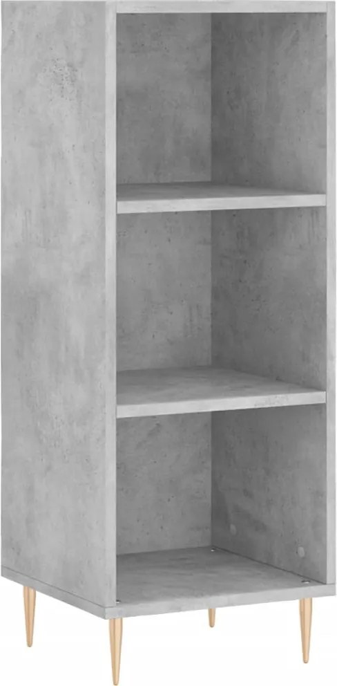 vidaXL betonszürke szerelt fa tálalószekrény 34,5 x 32,5 x 90 cm