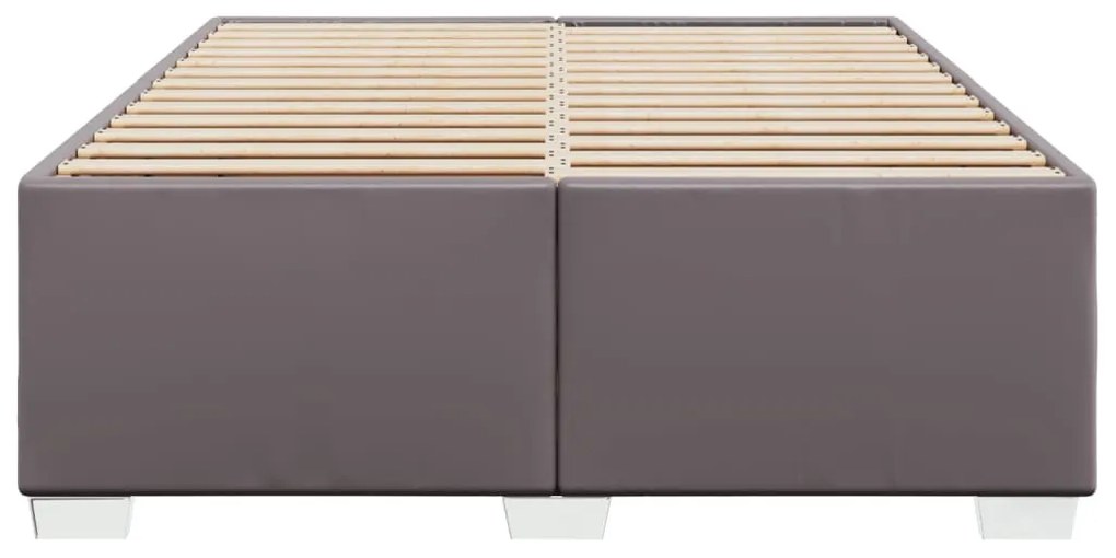 szürke műbőr ágykeret 140x190 cm