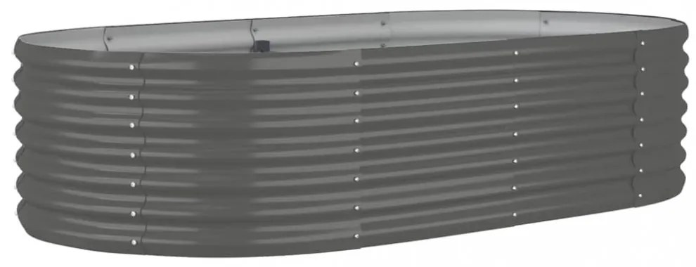 szürke horganyzott acél kerti magaságyás 152x80x36 cm