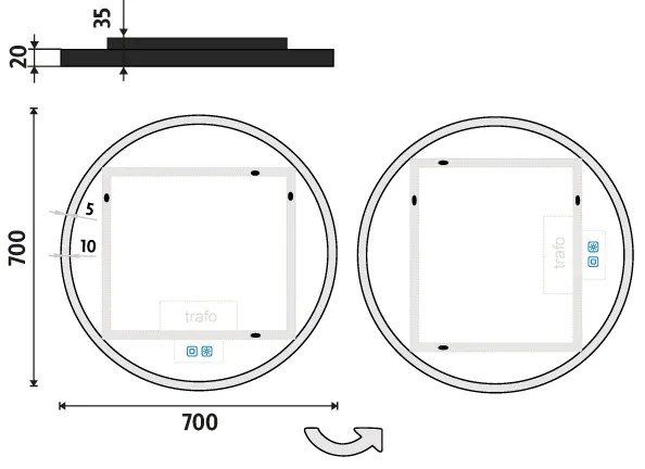 NIMCO ZPC 28001RVX-90 - LED fürdőszobai tükör 3000-6500K átmérő 70 cm IP44