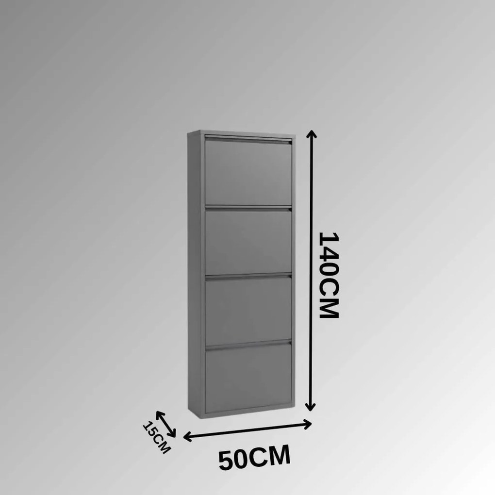 Fém cipősszekrény, antracit, 50 cm – TR307GLM1138