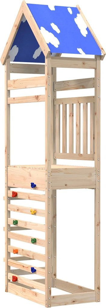 vidaXL Játék Torny Barna 52,5 x 85 x 265 cm Tömör fenyőfa