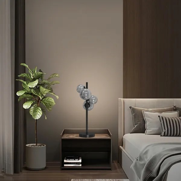 ONLI - Asztali lámpa PALOMA 4xG9/10W/230V 48 cm fekete/füstös