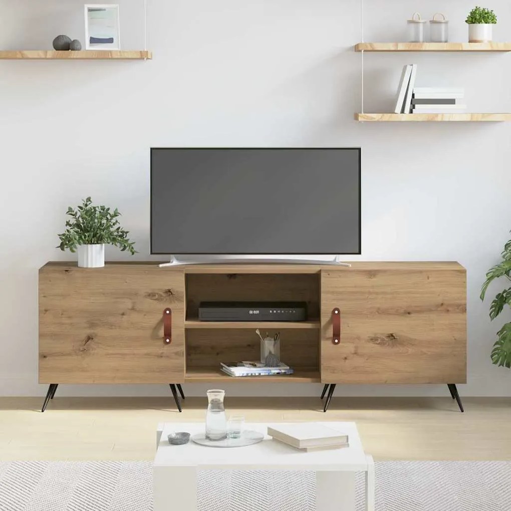 TV szekrény kézműves tölgy 150 x 30 x 50 cm Faanyag
