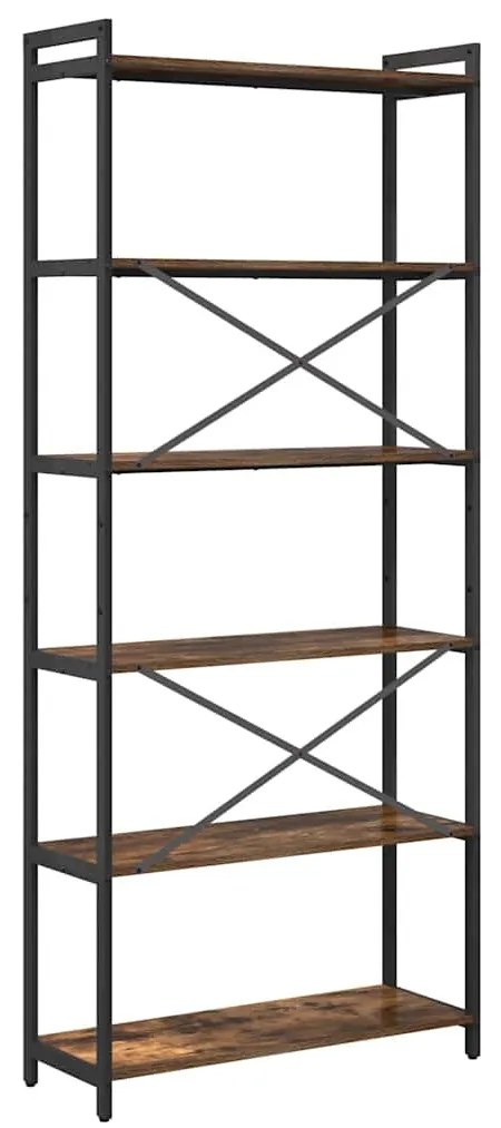 Könyvszekrény Füstölt tölgy 80 x 30 x 188 cm Faanyag