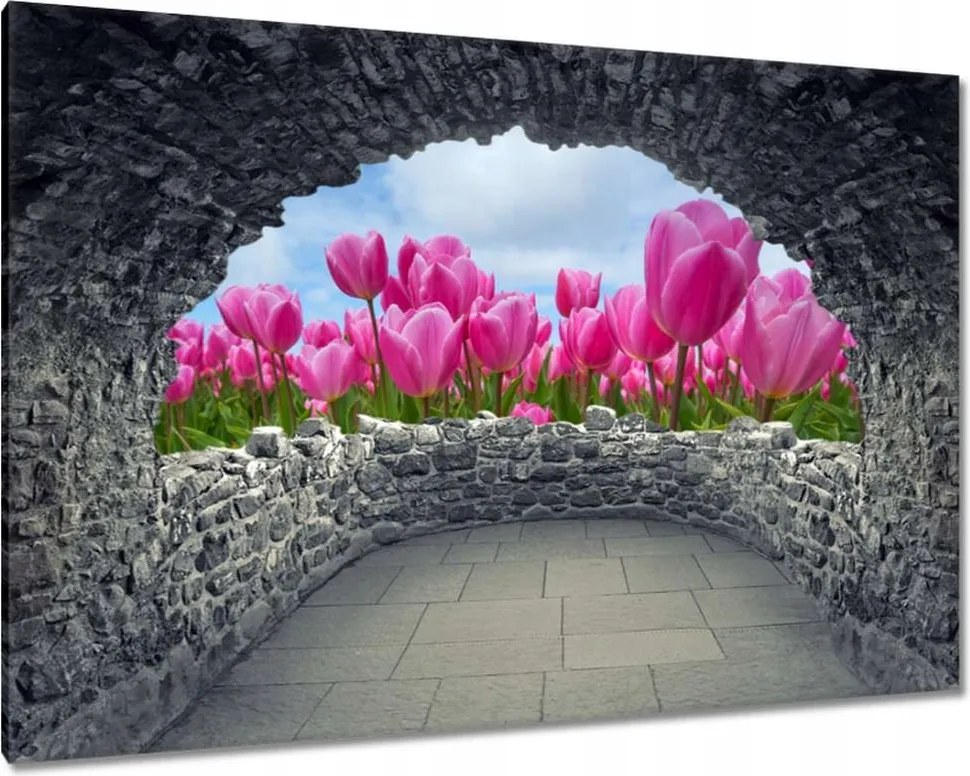 Vászonkép 60x40 Tulipánok Valentin napra