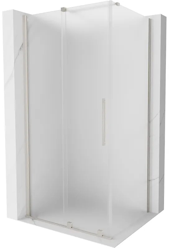 Mexen Velar, zuhanykabin tolóajtóval 100 x 85 cm, 8 mm-es matt üveg, csiszolt acél, 871-100-085-31-97