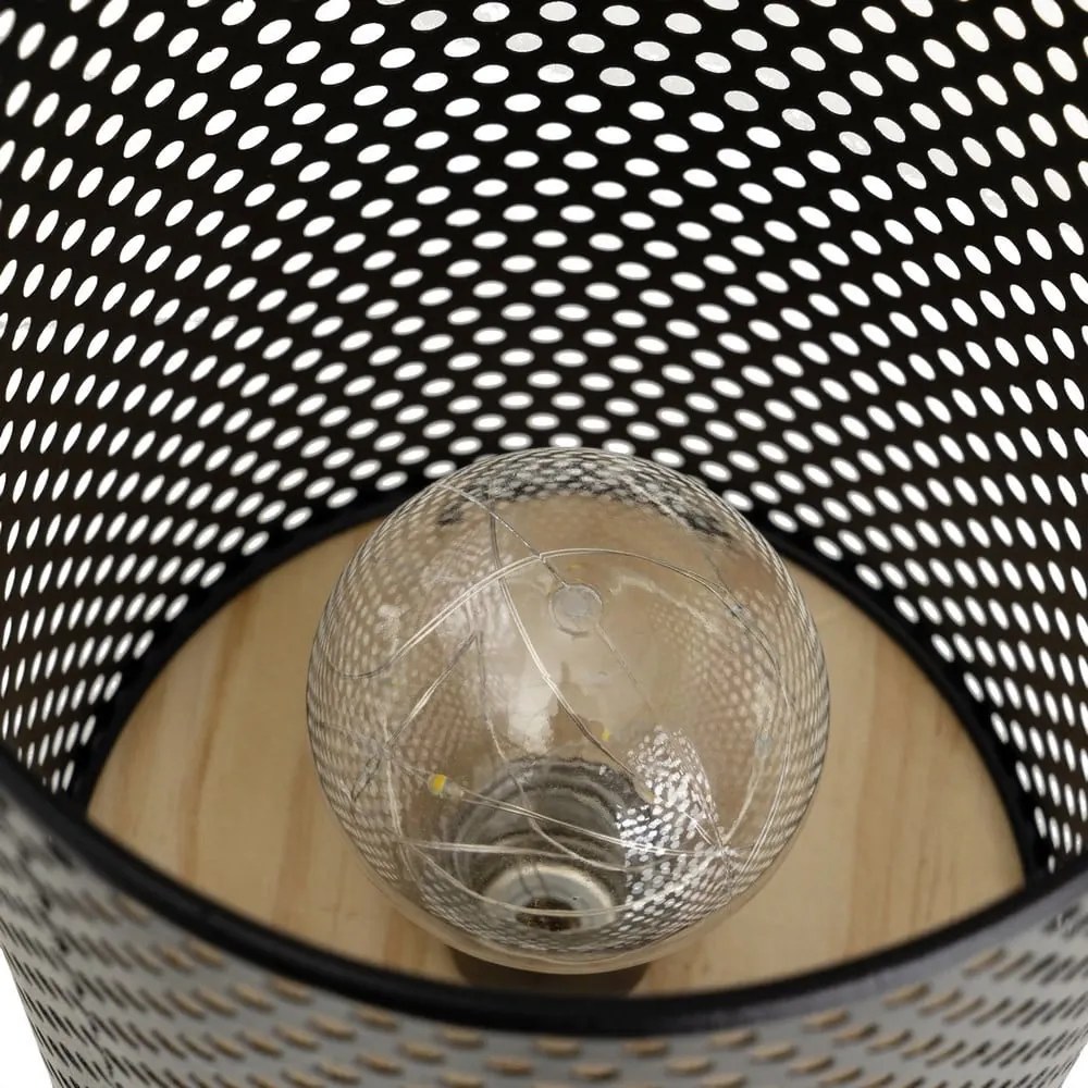 Fekete asztali lámpa fém búrával (magasság 20 cm) – Casa Selección