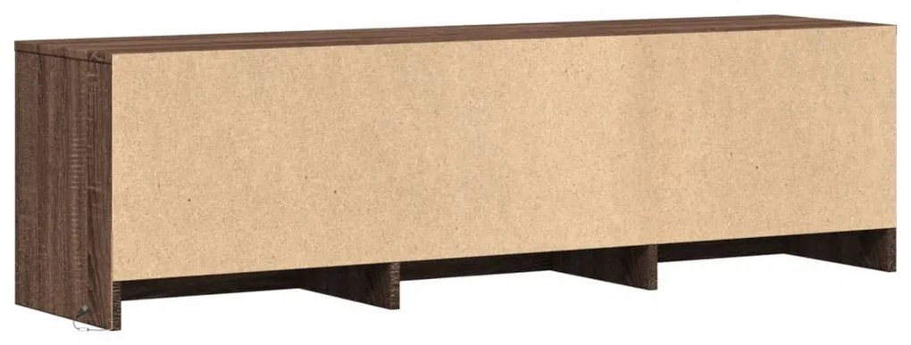 barna tölgy színű szerelt fa LED-es TV-szekrény 140x34x40 cm