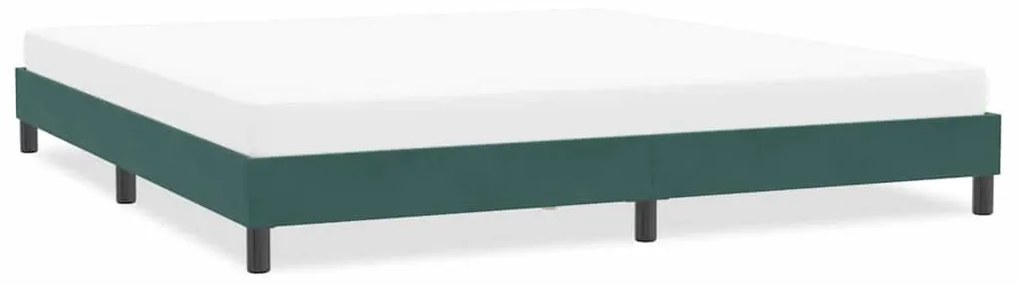 vidaXL sötétzöld bársony ágykeret matrac nélkül 200x220 cm