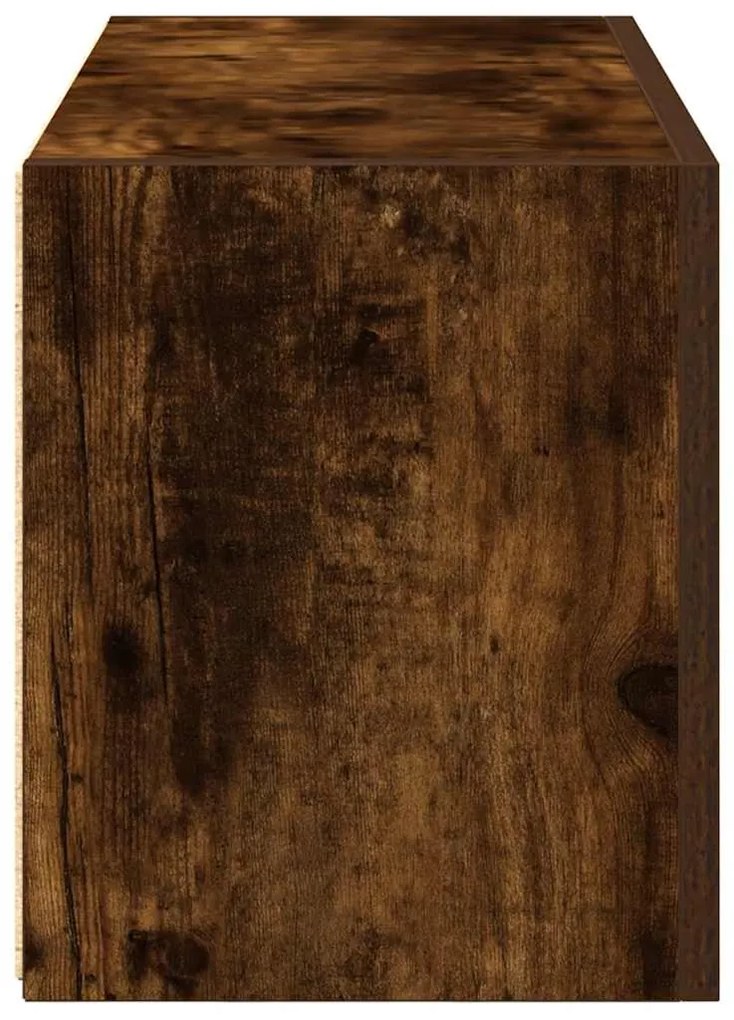 füstös tölgyszínű szerelt fa fali fürdőszobaszekrény 60x25x30cm