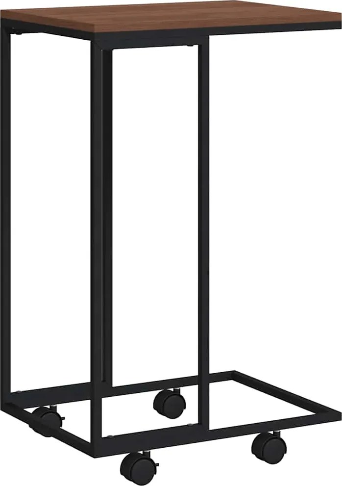 vidaXL fekete szerelt fa kisasztal kerekekkel 40 x 30 x 63,5 cm