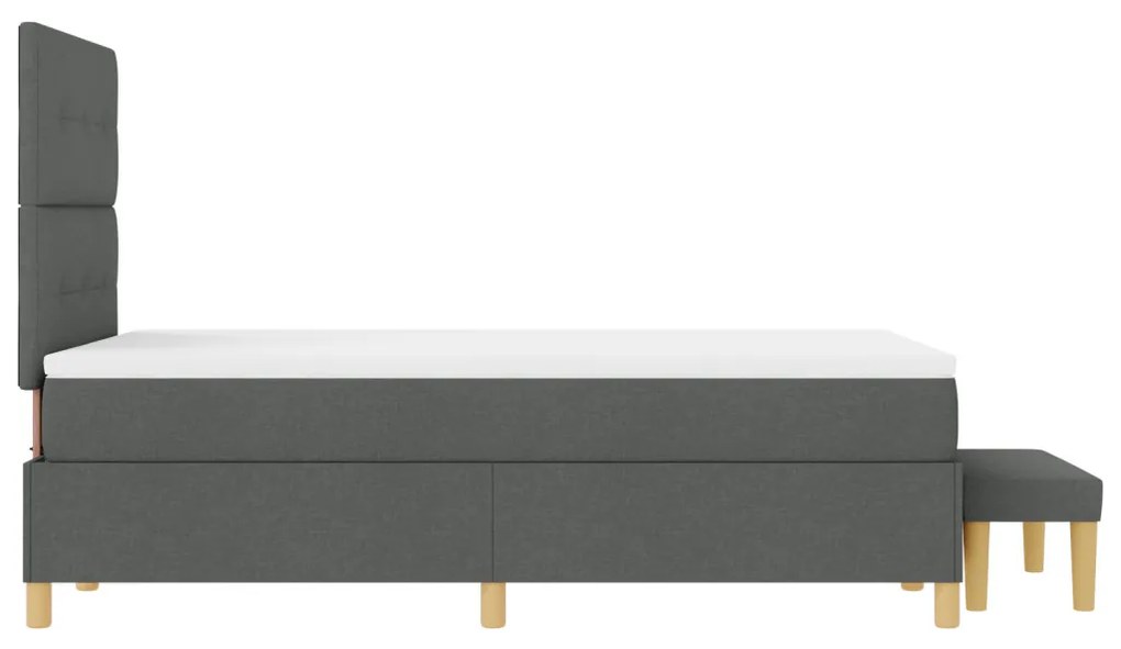 Boxspring Ágy Matrac & Pad Sötétszürke 120x190 cm Szövet