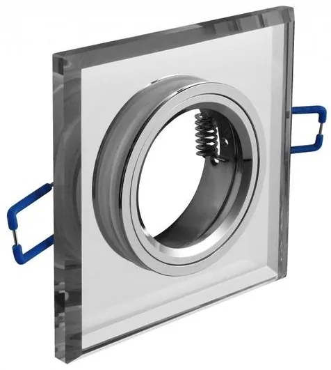 Lámpa Mennyezeti lámpatest BRILLANTE, üveg, fehér kristály, négyzet (+ izzó foglalat MR11, MR16, JCDR)