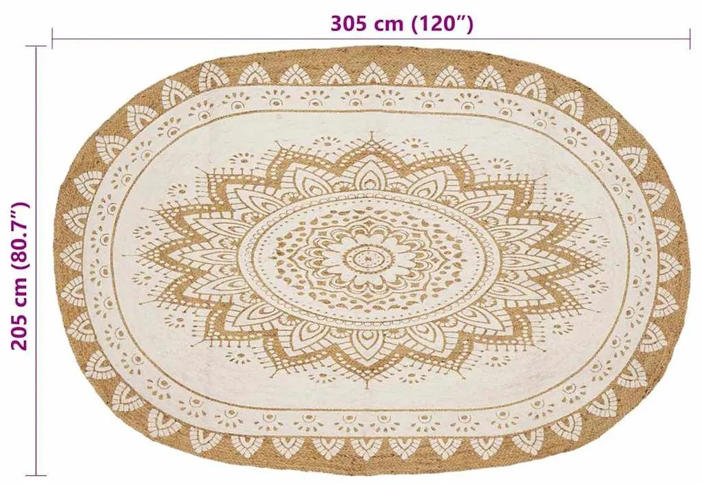 Szőnyeg Barna 205 x 305 cm Juta