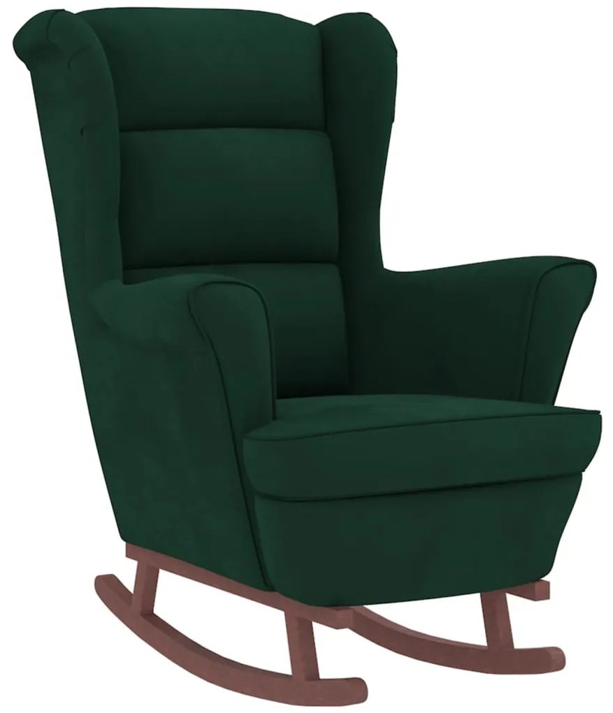 Sötétzöld Bársony és Tömörfa Hintaszék