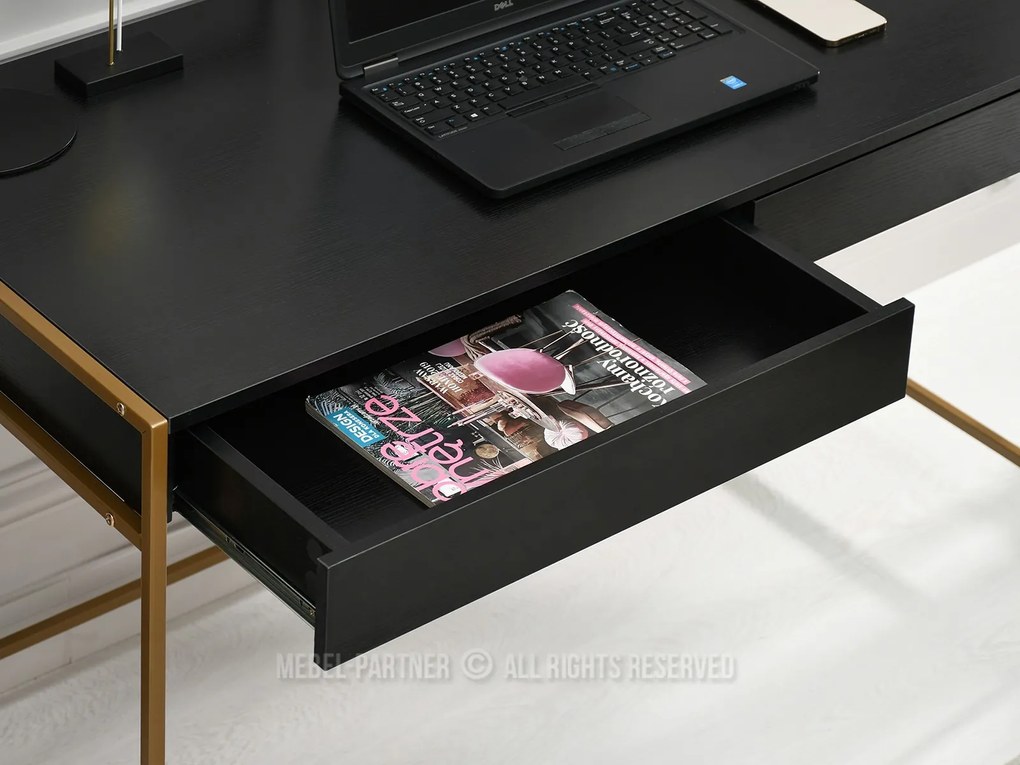 PC asztal Unica (fekete fa + arany). 1109852