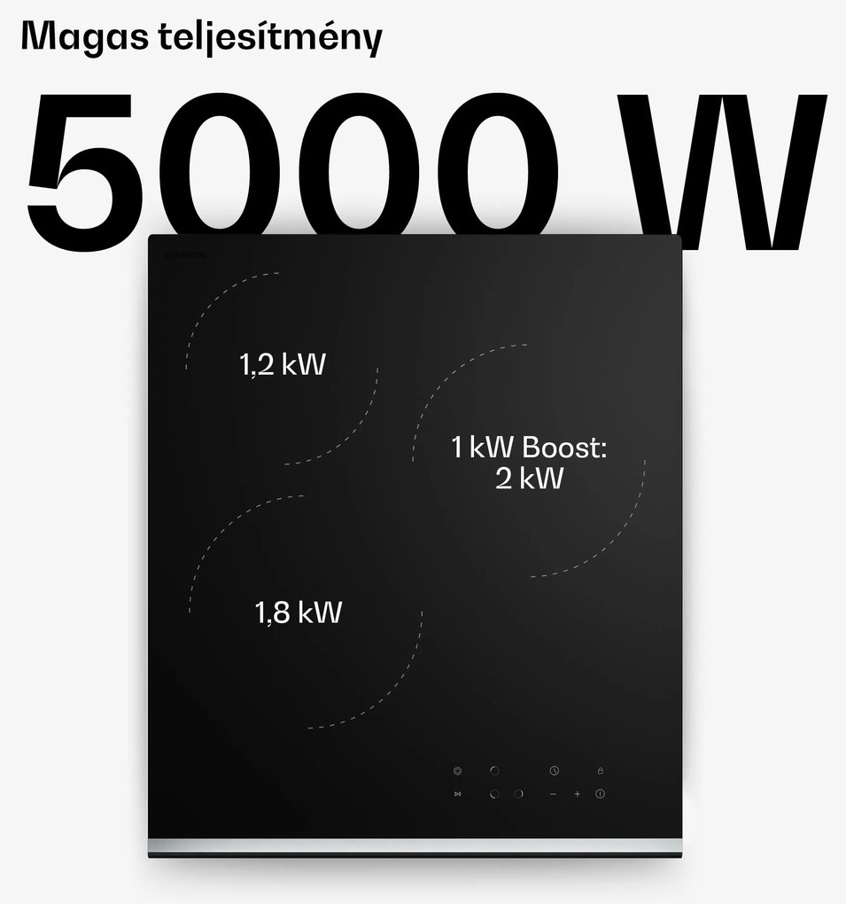 Klarstein Verosteel üvegkerámia főzőlap | 3 zóna | Minimalista, Erőteljes | 5000 W | 45 cm