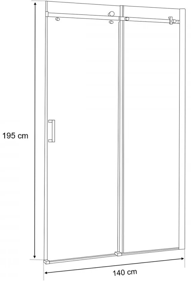 Bold 140x195 cm görgős zuhanyajtó